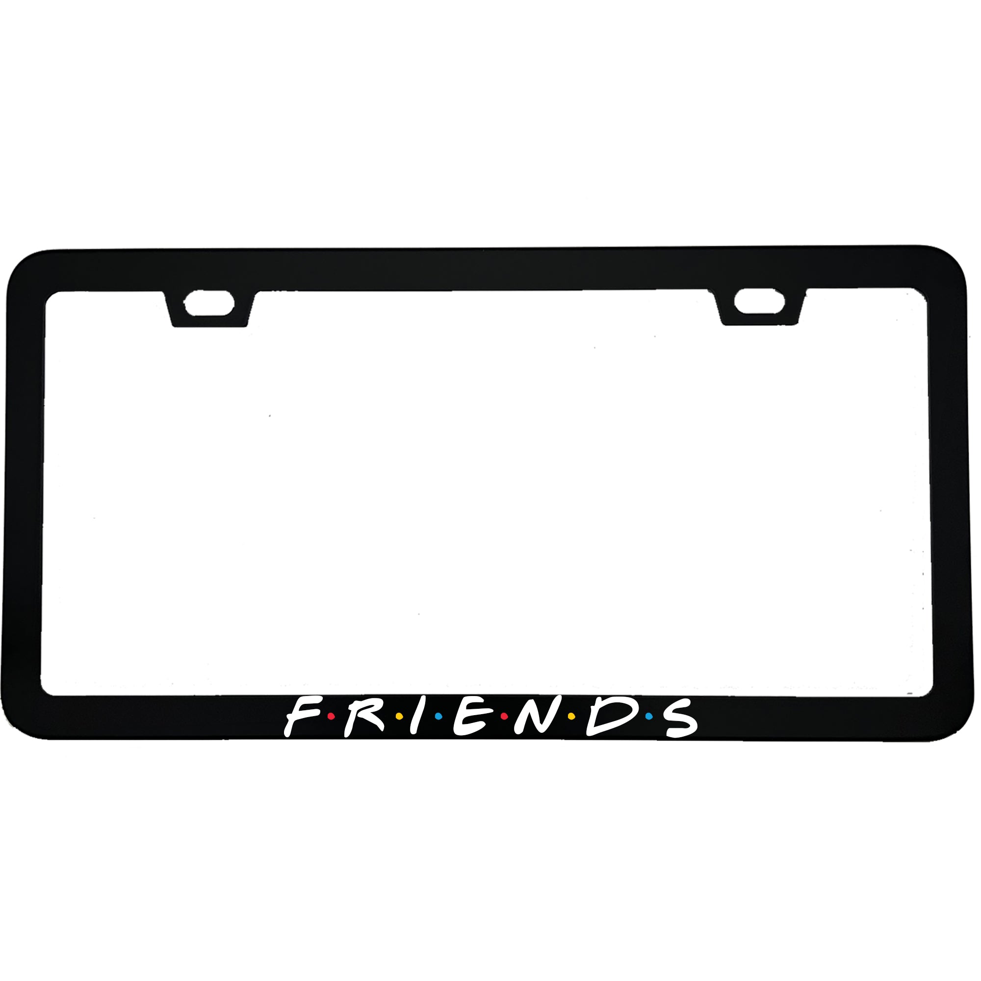 "Friends TV Show Logo" tv fan aluminum license plate frame — front view