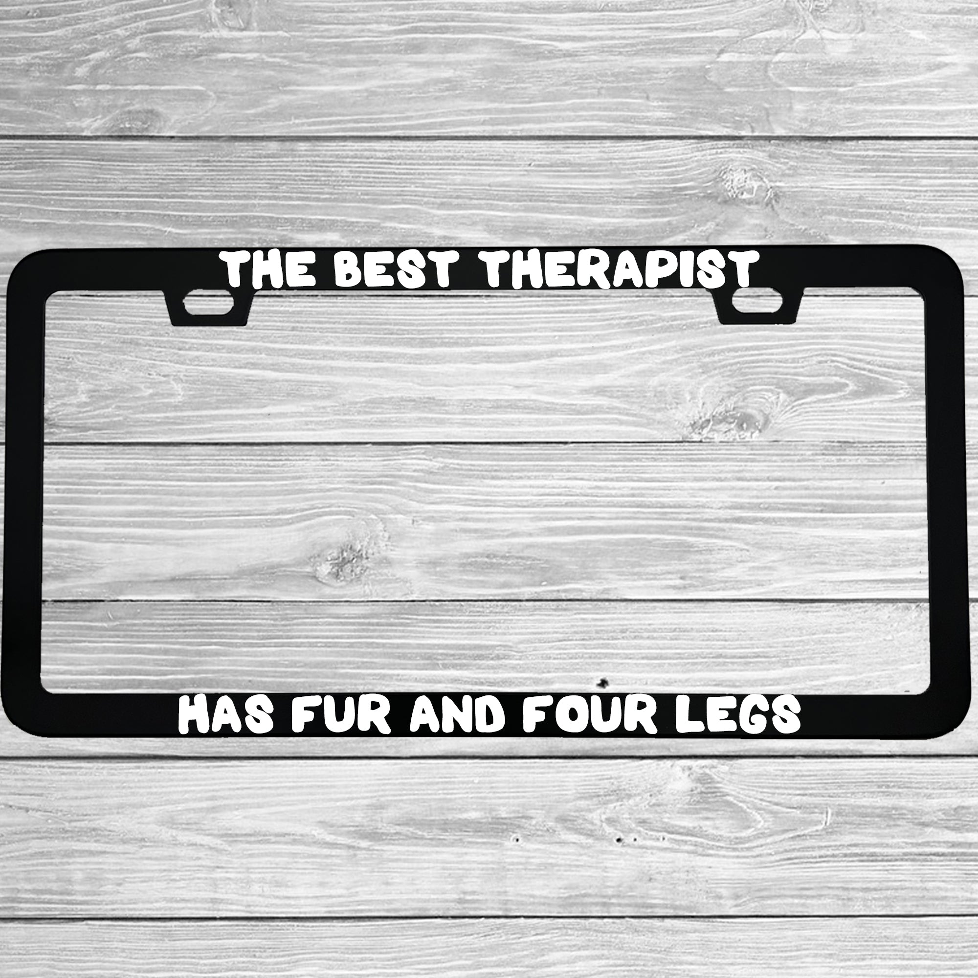 MCMP Customs aluminum license plate frame β features and quality detail infographic