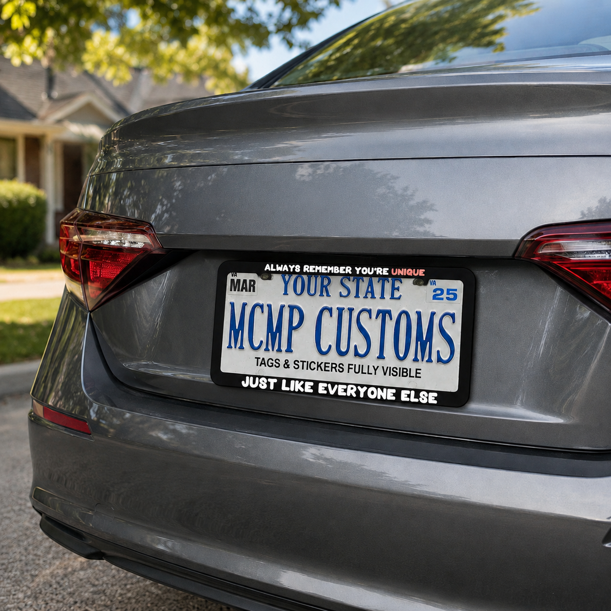 Always Remember You're Unique Just Like Everyone Else Funny Aluminum License Plate Frame