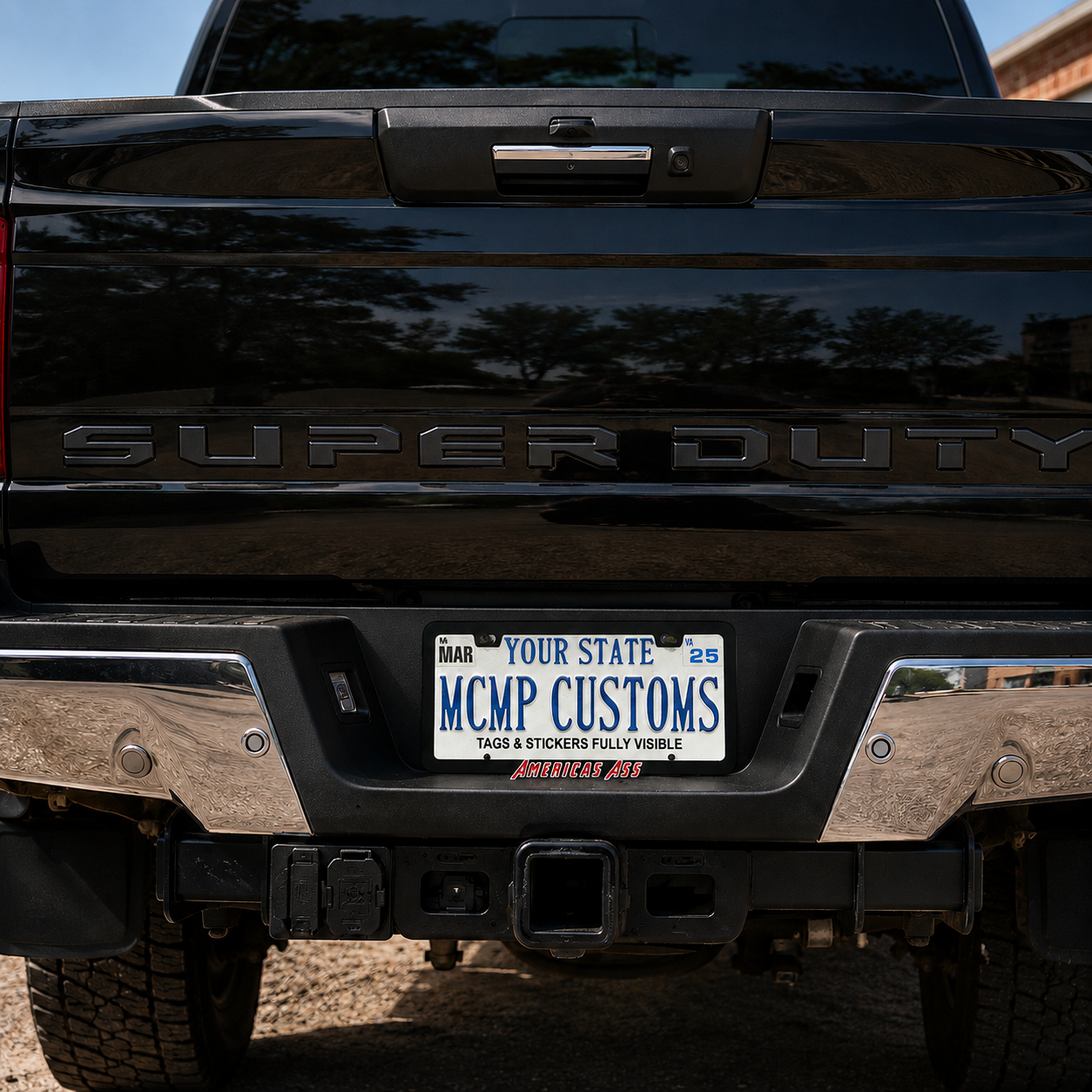 America's Ass Superhero Aluminum License Plate Frame