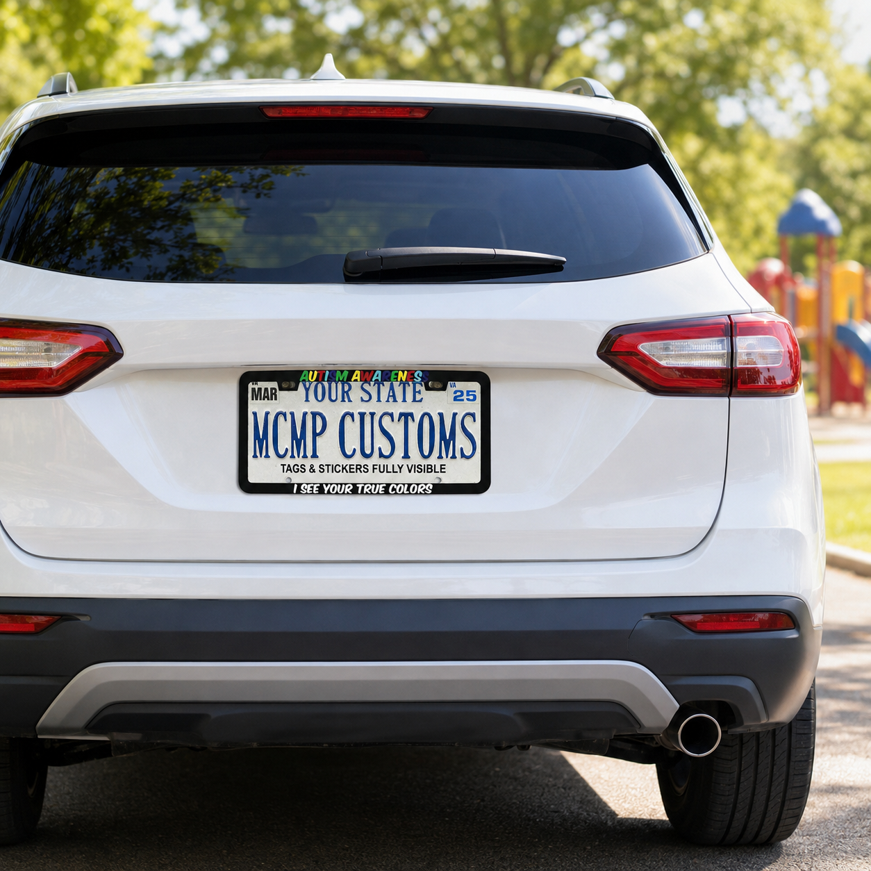 Autism Awareness I See Your True Colors Aluminum License Plate Frame