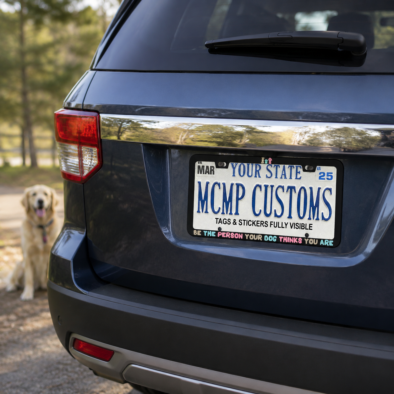 Be The Person Your Dog Thinks You Are Dog Lover Aluminum License Plate Frame