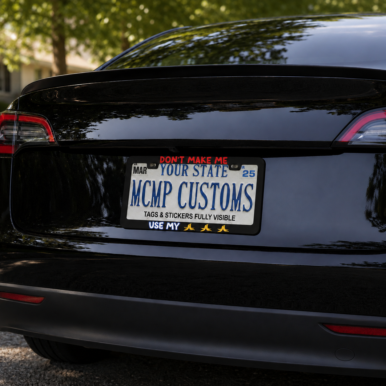 Don't Make Me Use My Bananas Funny Gaming Cartoon Aluminum License Plate Frame
