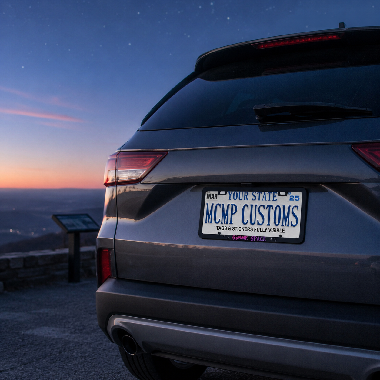 Gimme Space Sci-Fi Aluminum License Plate Frame