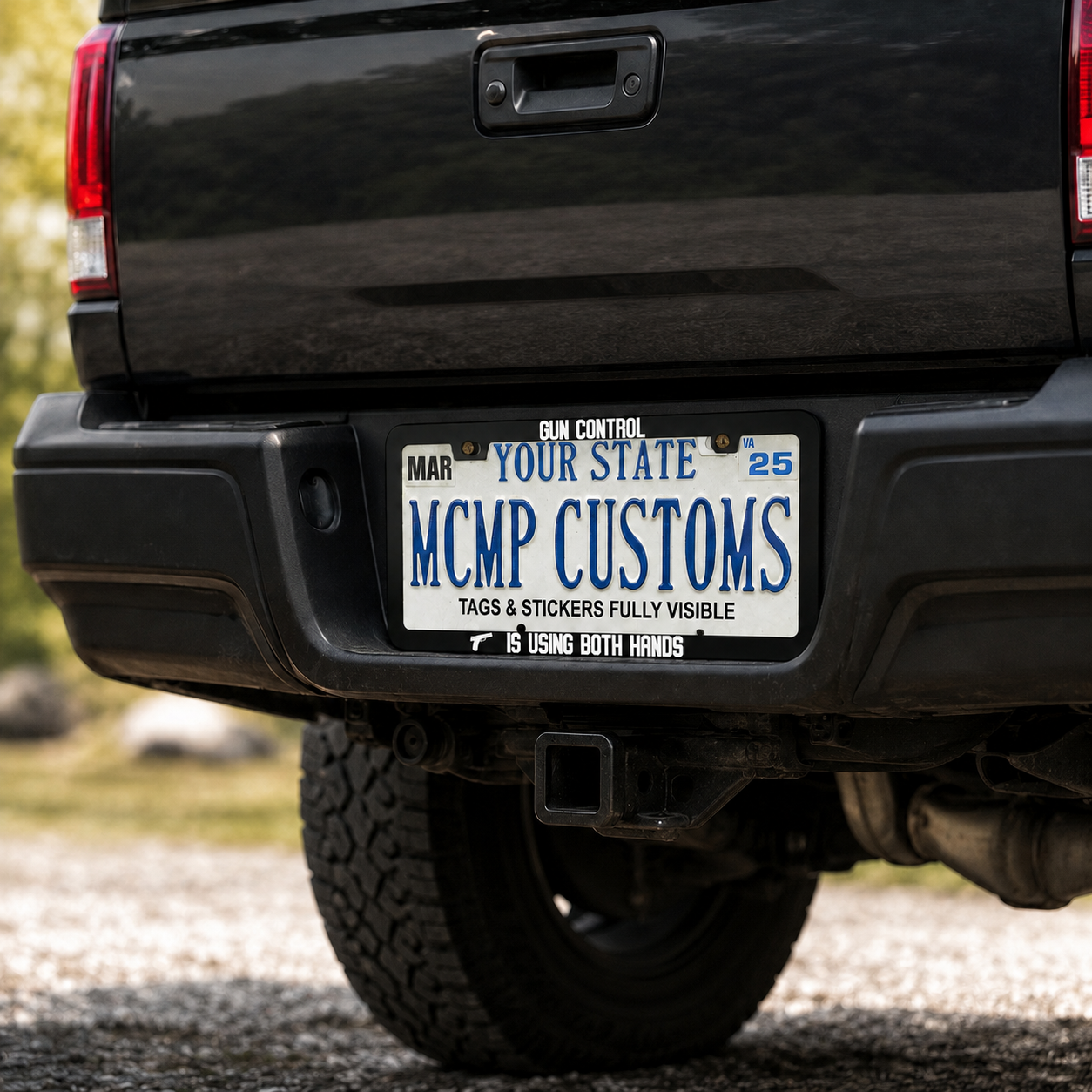 Gun Control Is Using Both Hands Patriotic Aluminum License Plate Frame