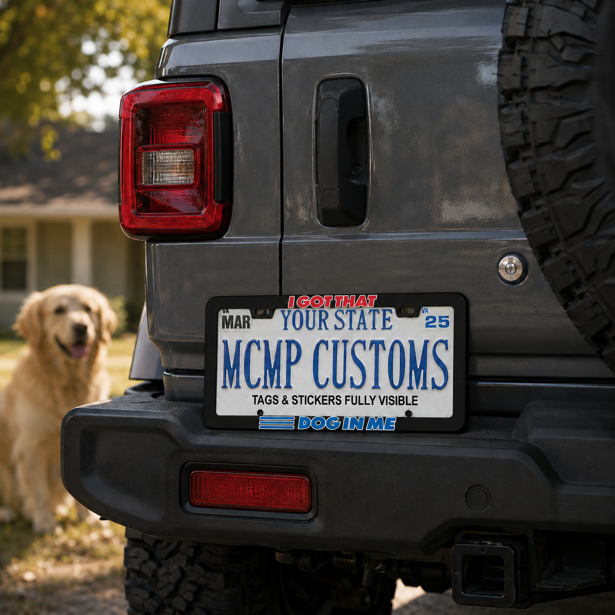 I Got That Dog In Me Funny Hot Dog Classic Aluminum License Plate Frame