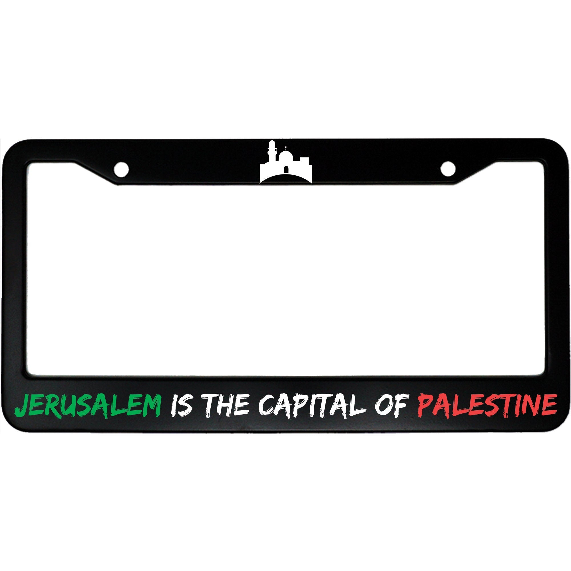 Jerusalem Is The Capital Of Palestine Free Palestinian Flag Colors Aluminum Car License Plate Frame