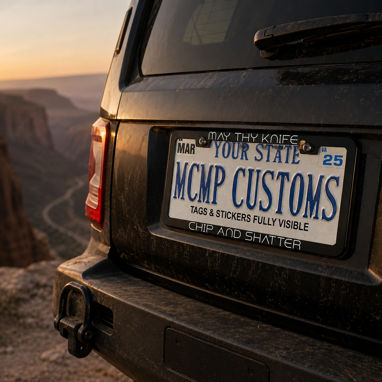 May Thy Knife Chip and Shatter Sci-Fi Aluminum License Plate Frame
