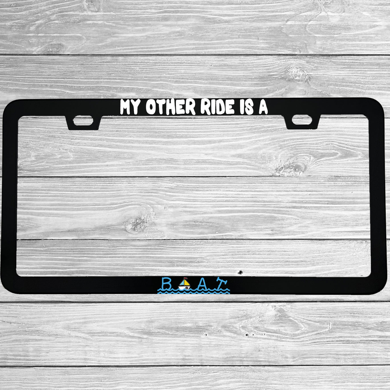 MCMP Customs aluminum license plate frame β features and quality detail infographic