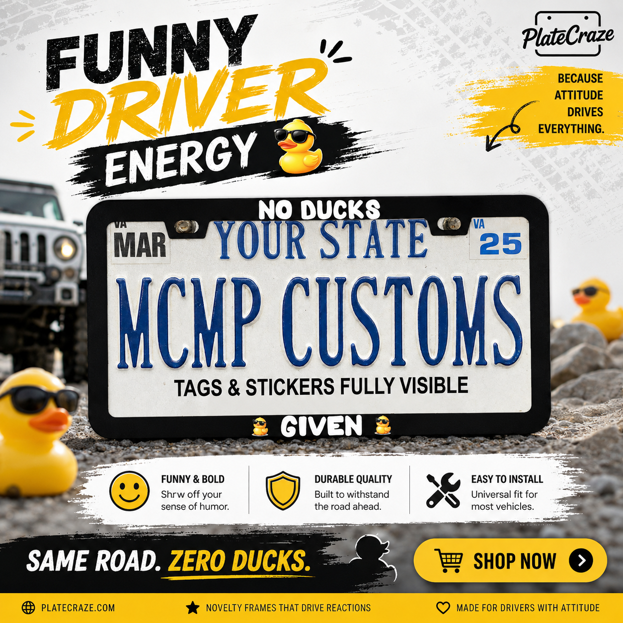 No Ducks Given Friends TV Aluminum License Plate Frame