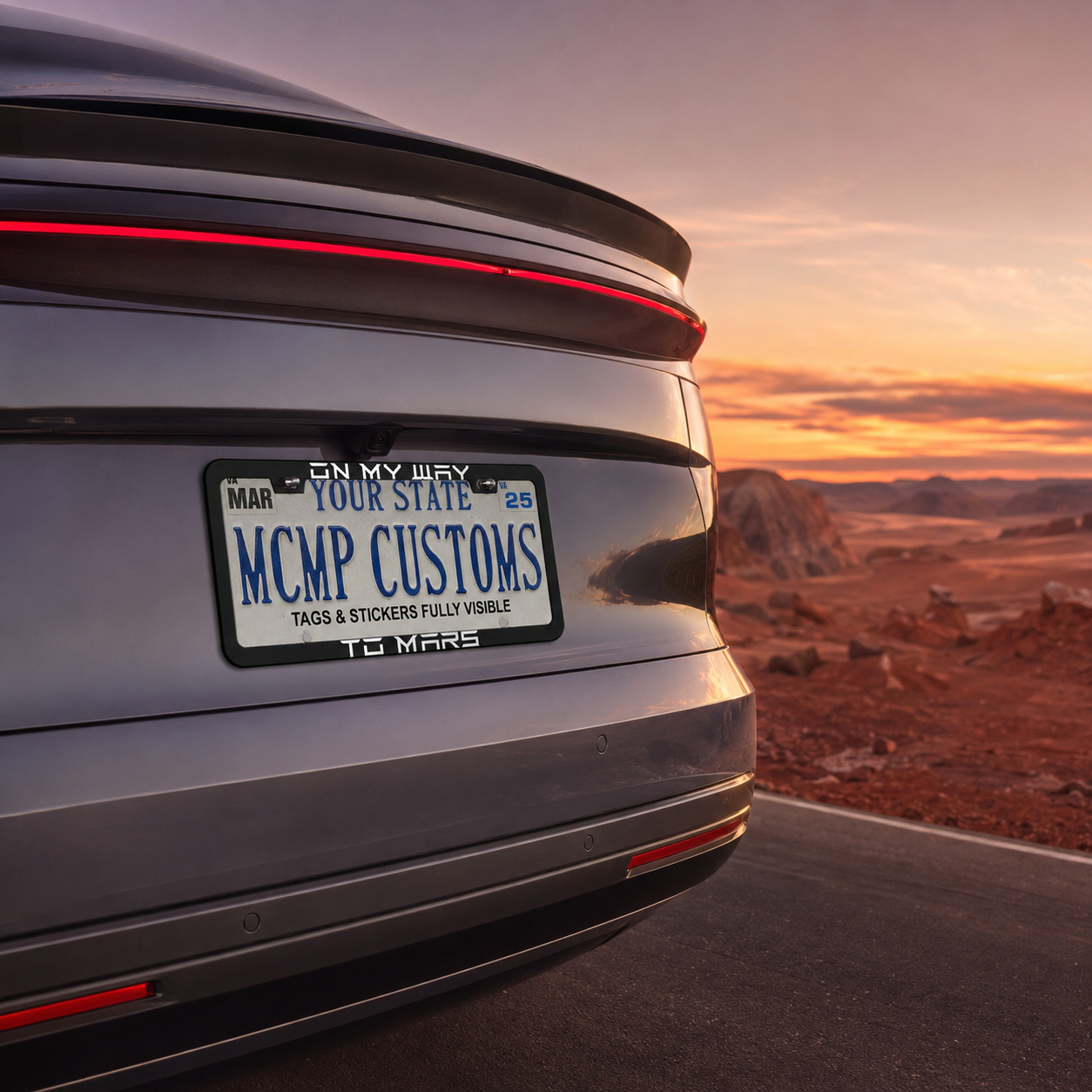 On My Way To Mars license plate frame lifestyle photo
