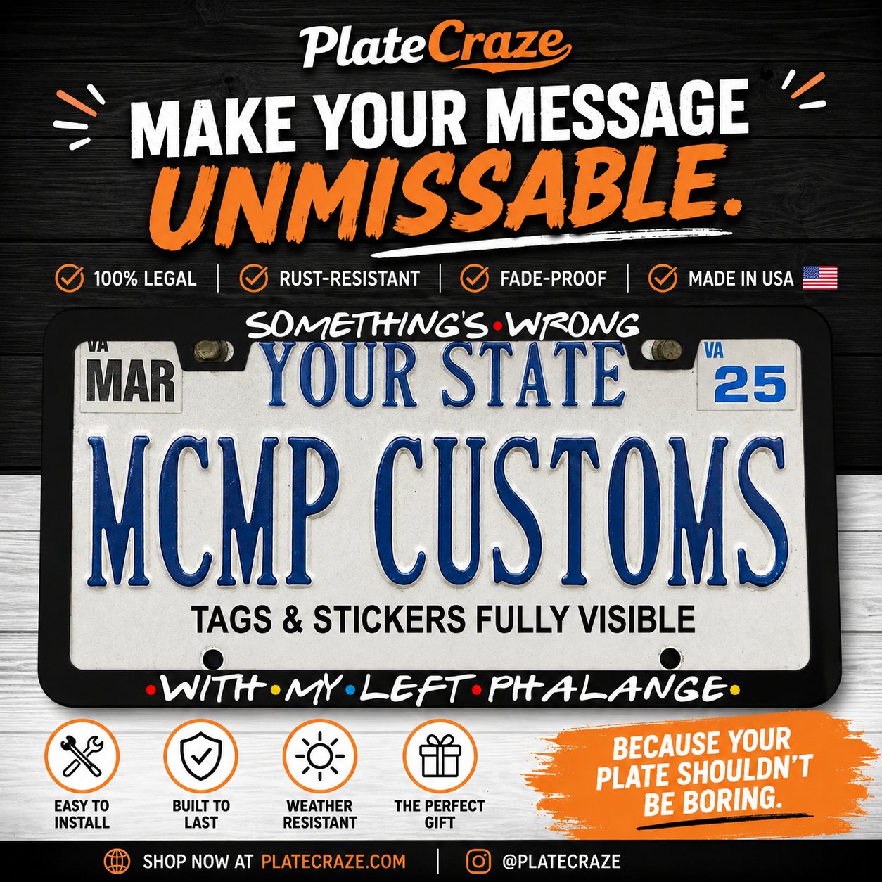 Something's Wrong With My Left Phalange Friends TV Aluminum License Plate Frame