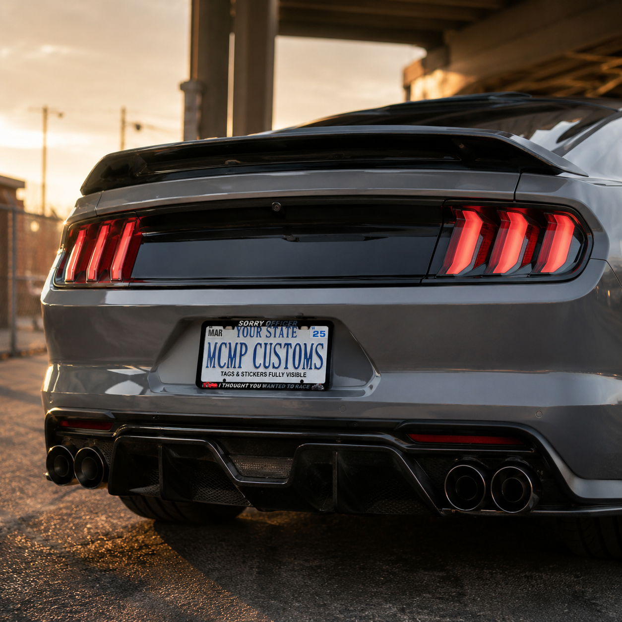 Sorry Officer I Thought You Wanted To Race license plate frame lifestyle photo