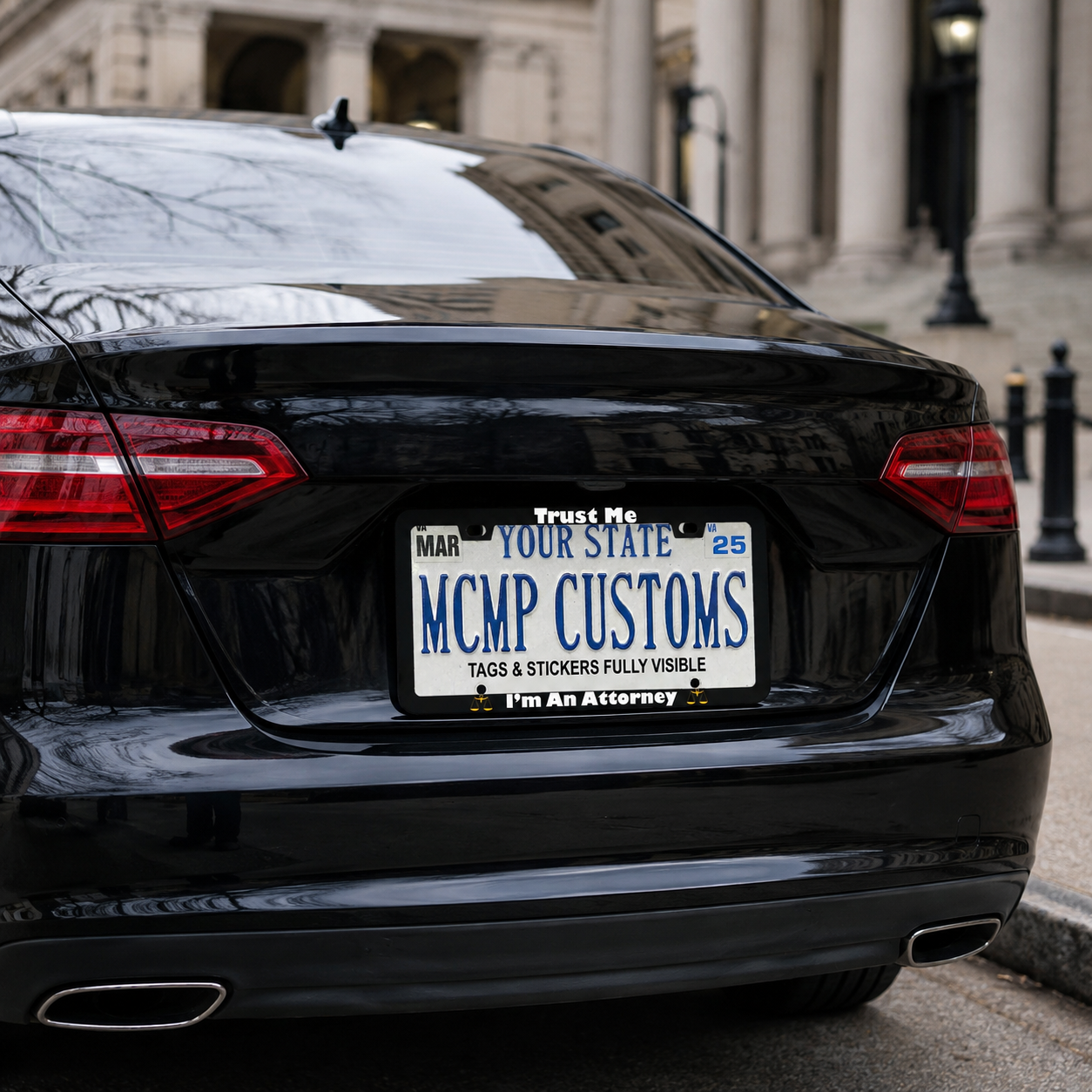 Trust Me I'm An Attorney Lawyer Aluminum License Plate Frame