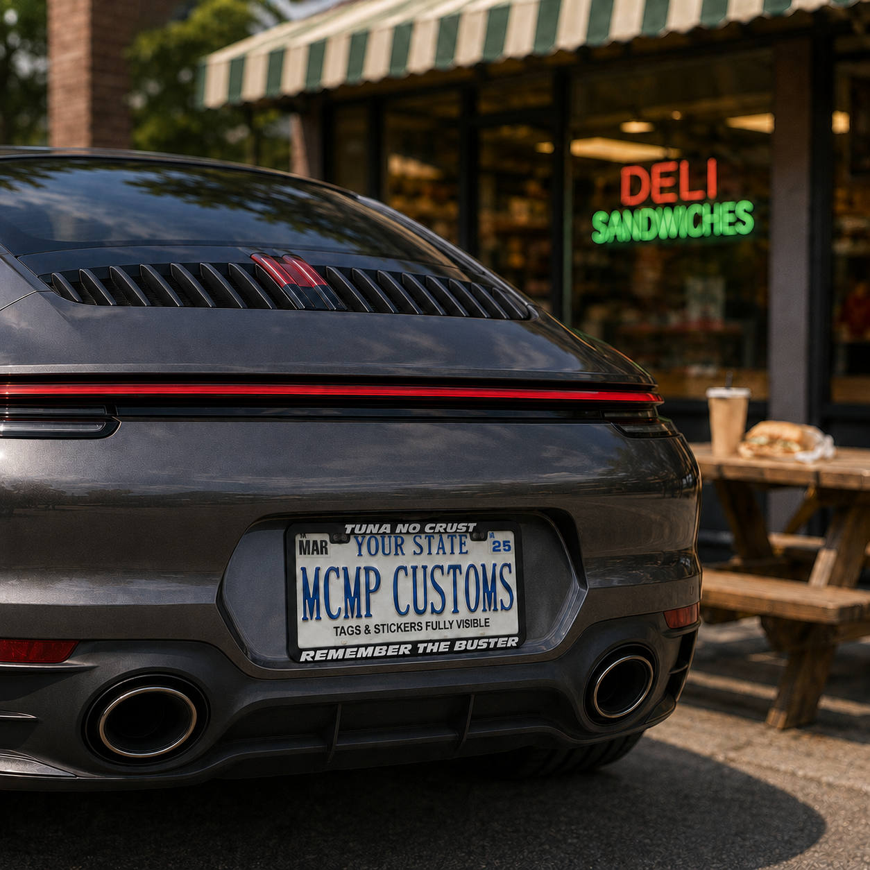 Tuna No Crust Remember The Buster Aluminum License Plate Frame