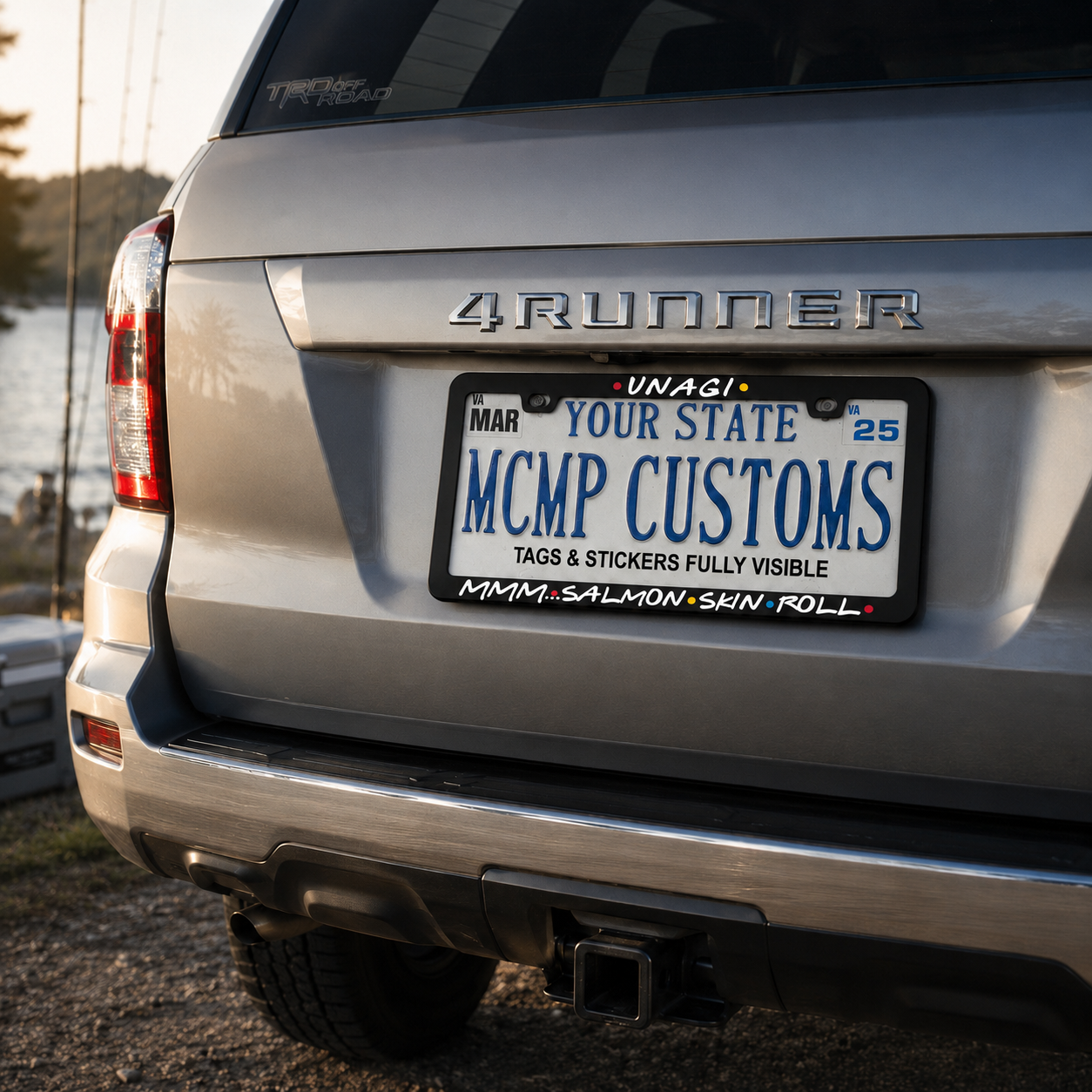 Unagi Mmm Salmon Skin Roll Friends TV Aluminum License Plate Frame