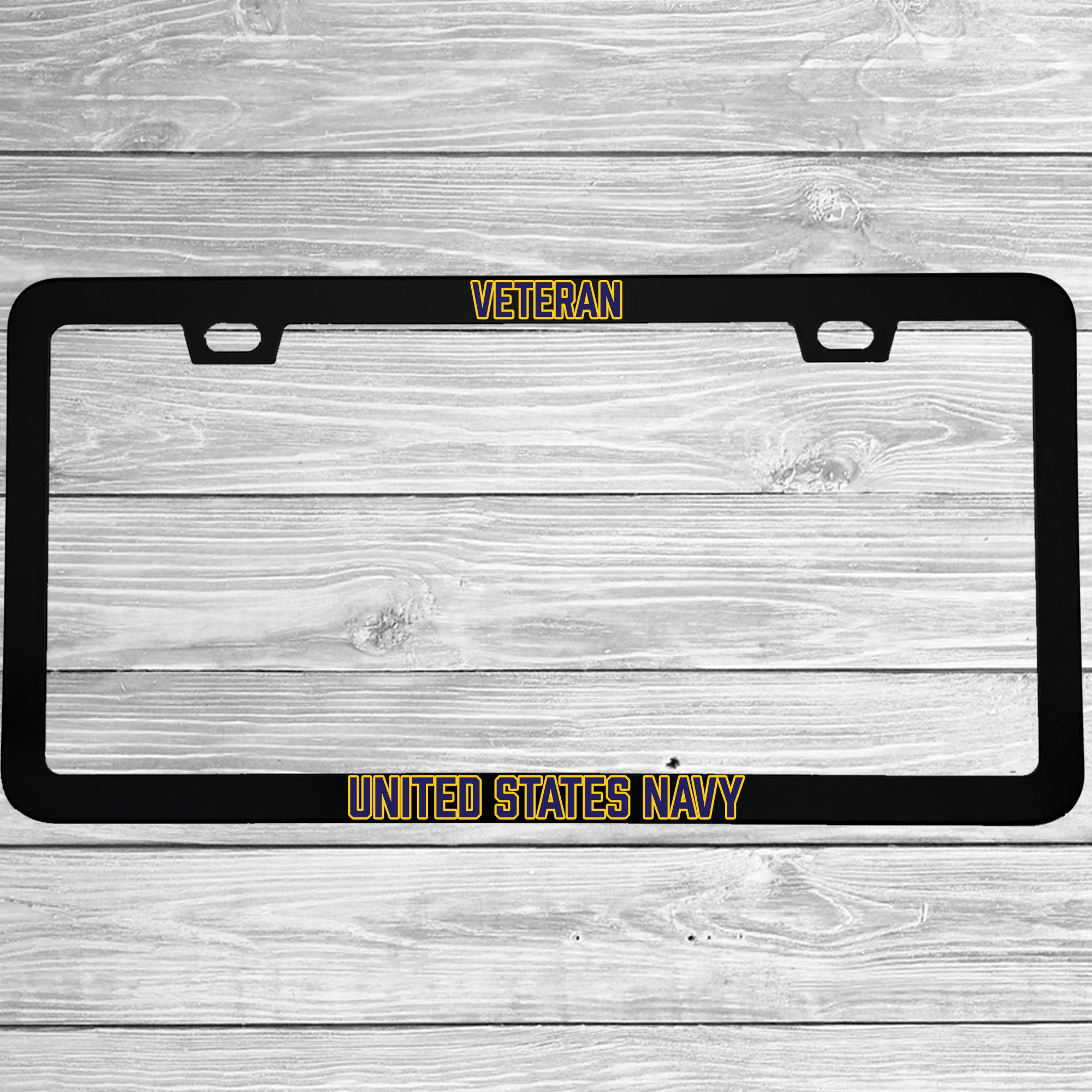 MCMP Customs aluminum license plate frame β features and quality detail infographic