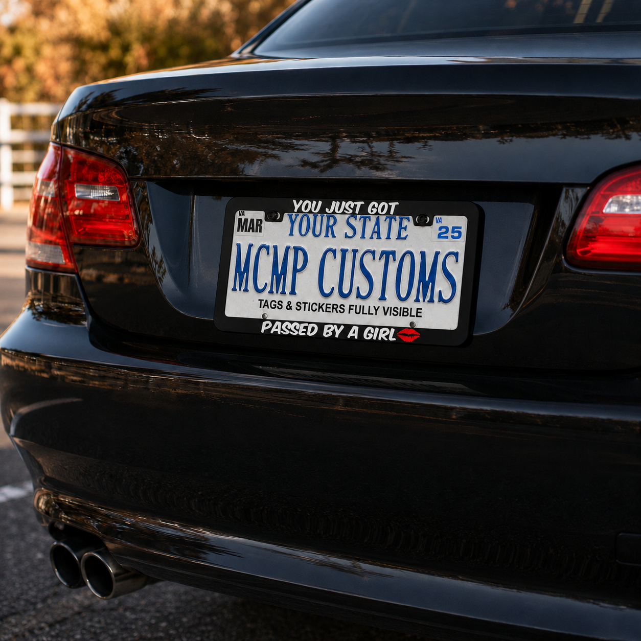 You Just Got Passed By A Girl Funny Aluminum License Plate Frame