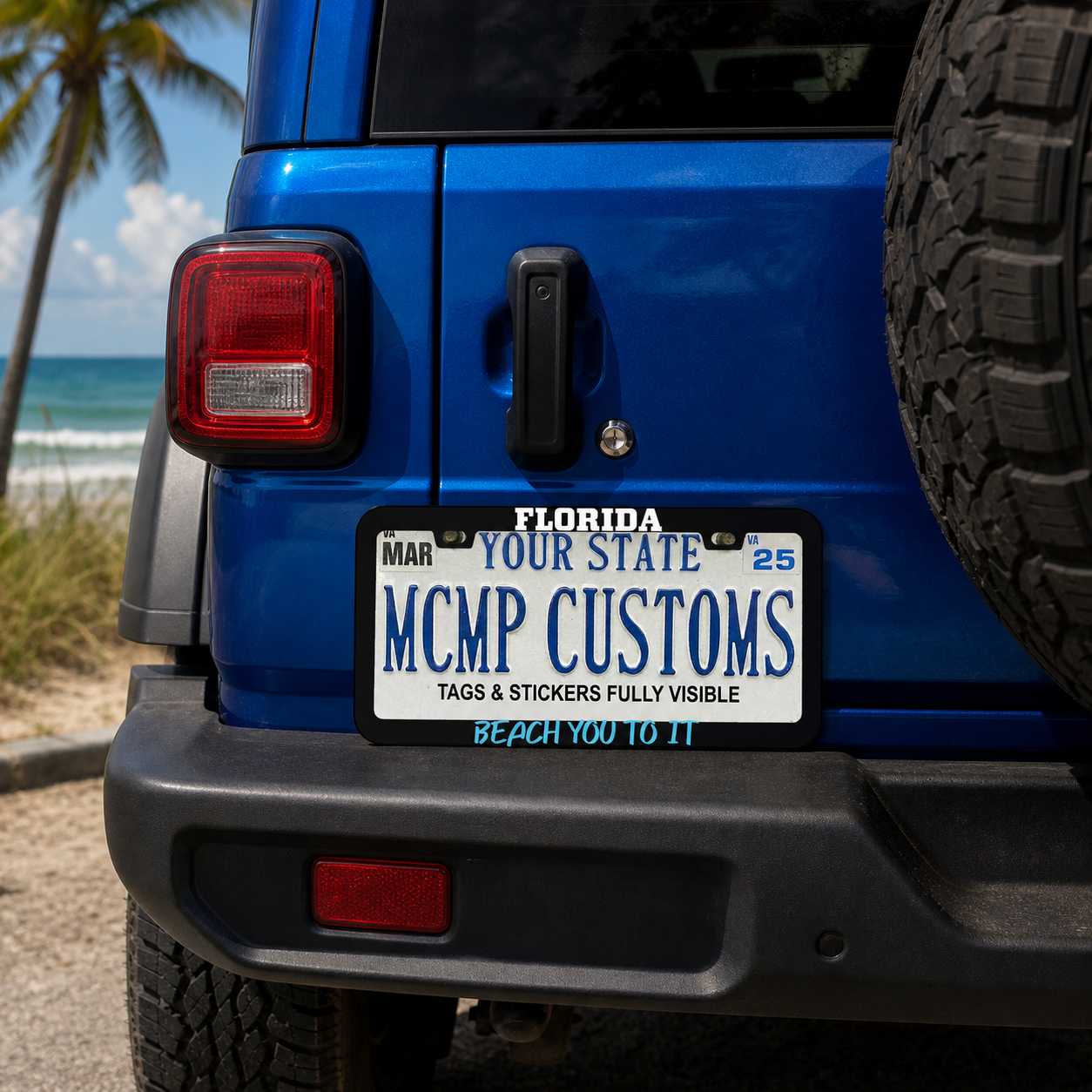 Florida Beach You To It Aluminum License Plate Frame