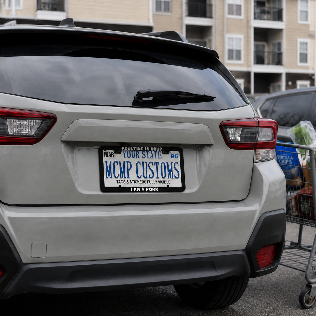 Adulting Is Soup I Am A Fork Funny Aluminum License Plate Frame