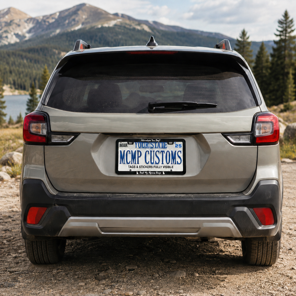 Adventure You Say Pack My Alpaca Bags Outdoor Adventure Aluminum License Plate Frame