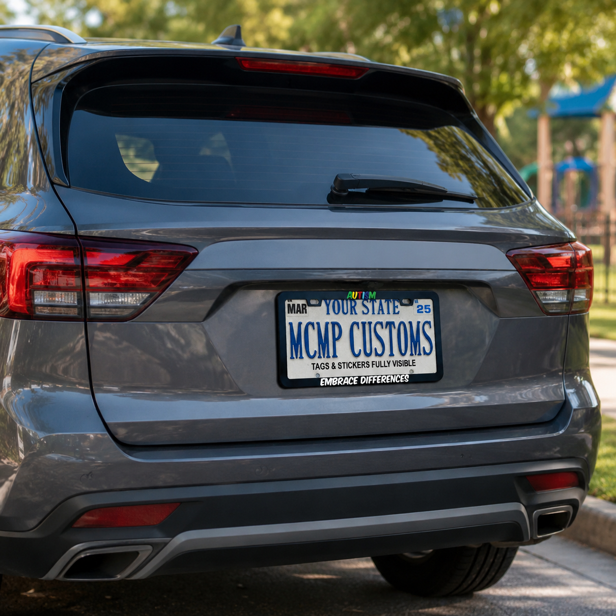 Autism Embrace Differences Autism Awareness Aluminum License Plate Frame