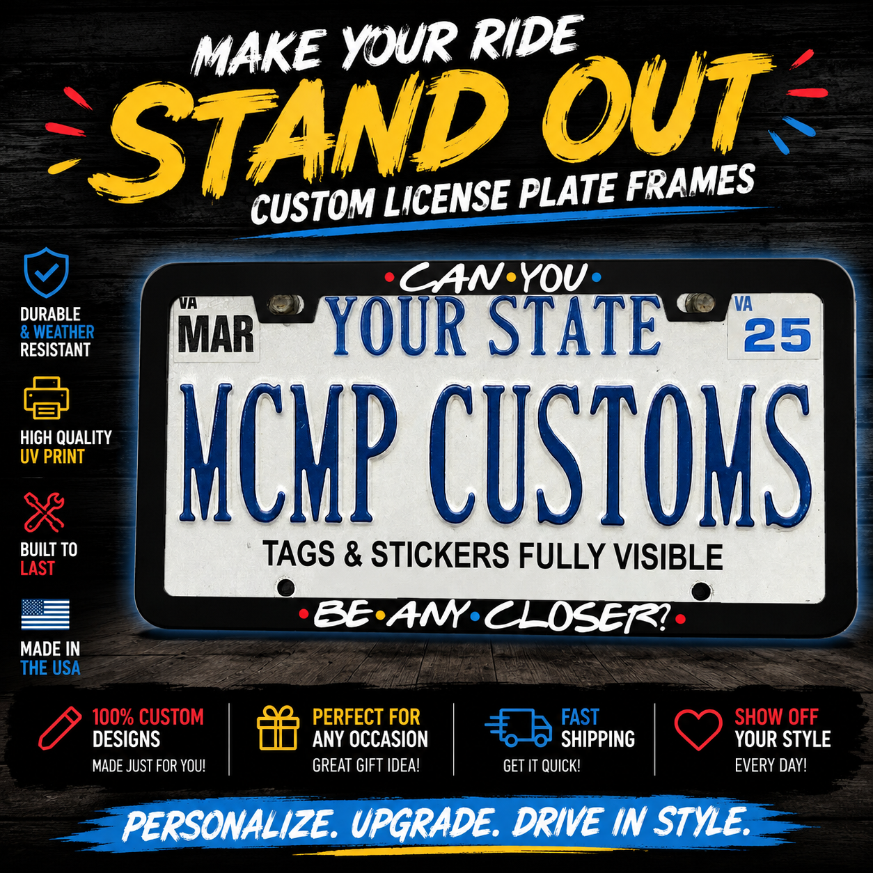 Can You Be Any Closer Friends TV Aluminum License Plate Frame