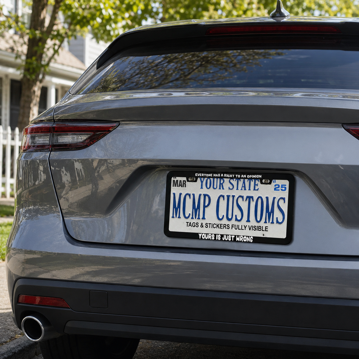 Everyone Has A Right To An Opinion Yours Is Just Wrong Funny Aluminum License Plate Frame