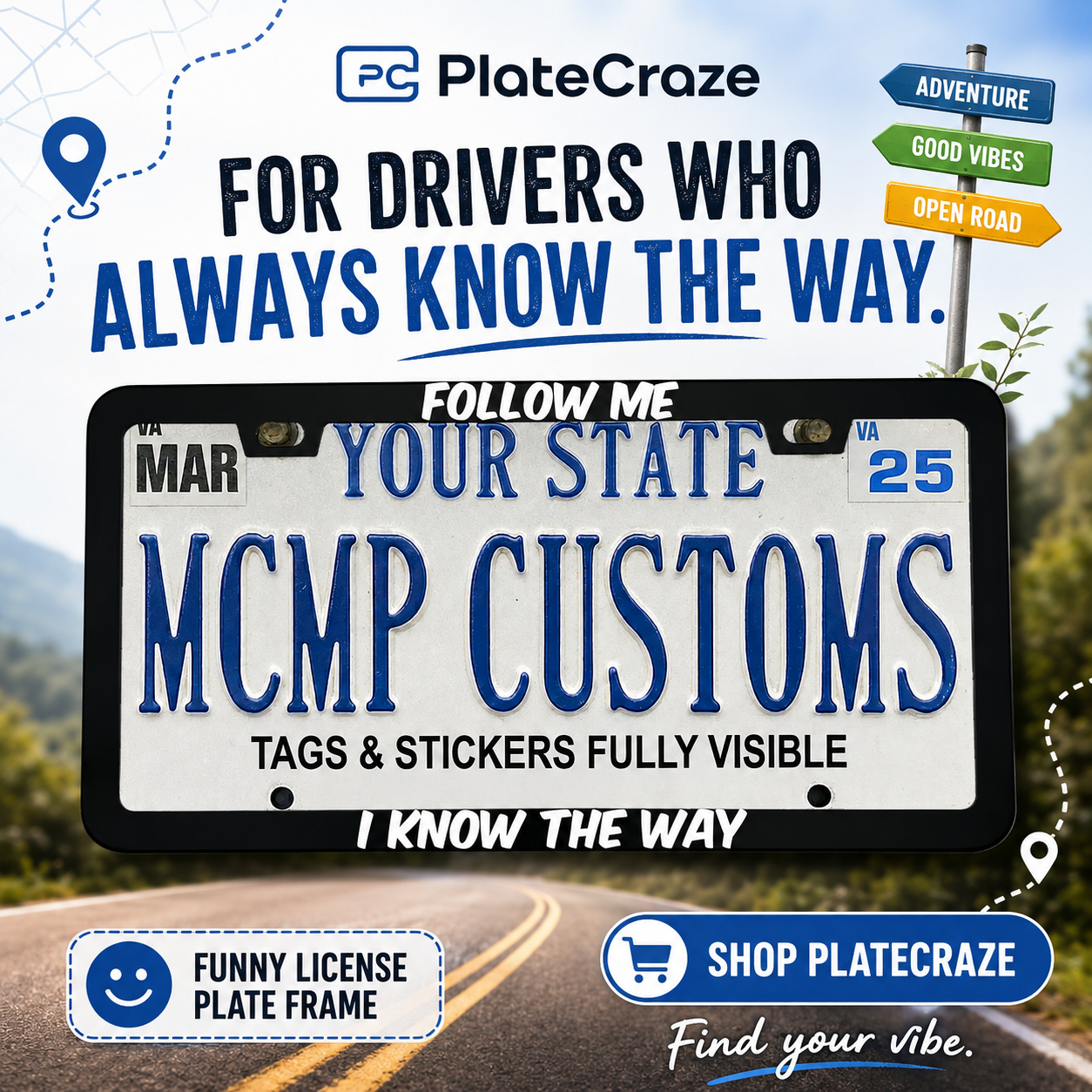 Follow Me I Know The Way Game of Thrones Aluminum License Plate Frame
