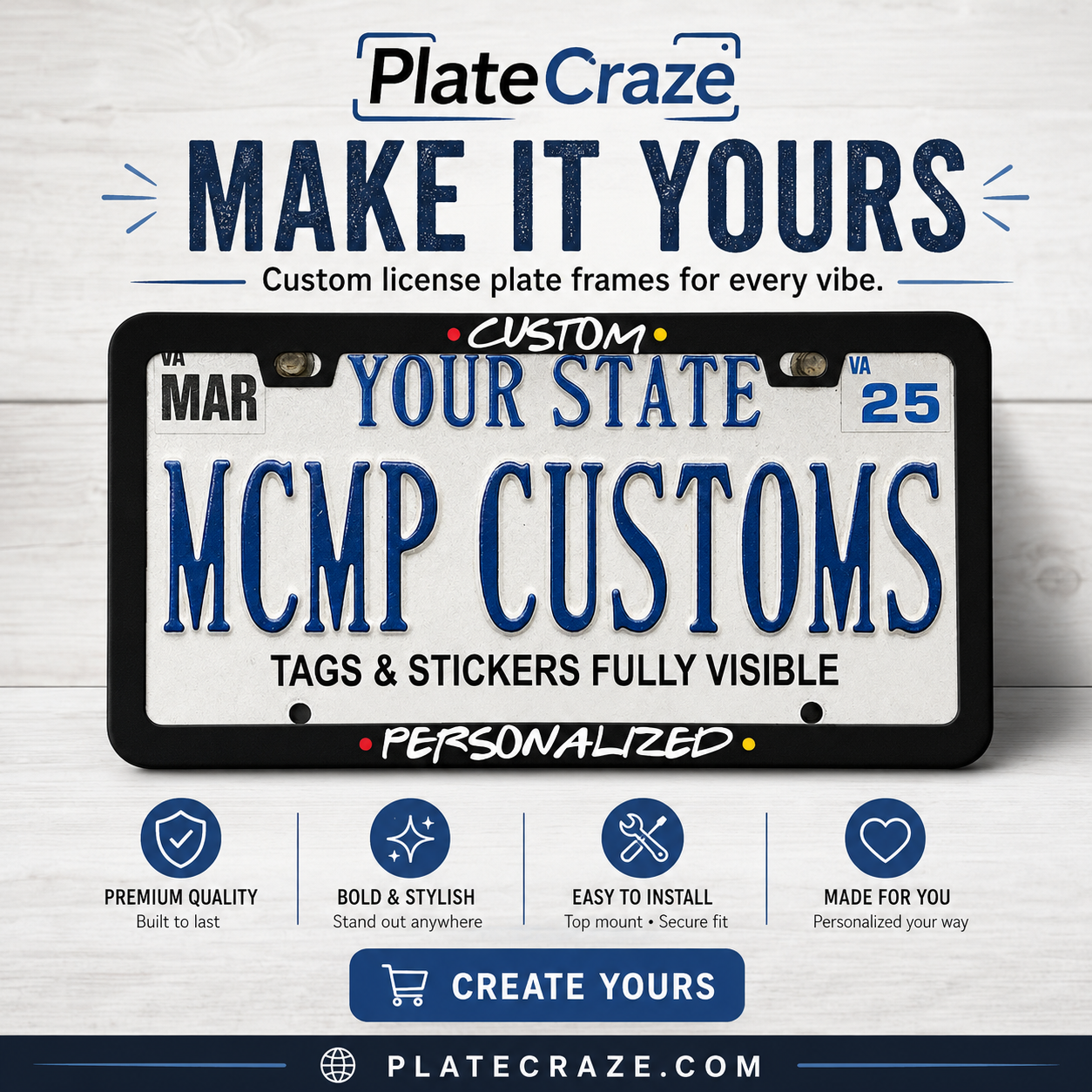 Custom Friends Theme Personalized Aluminum License Plate Frame