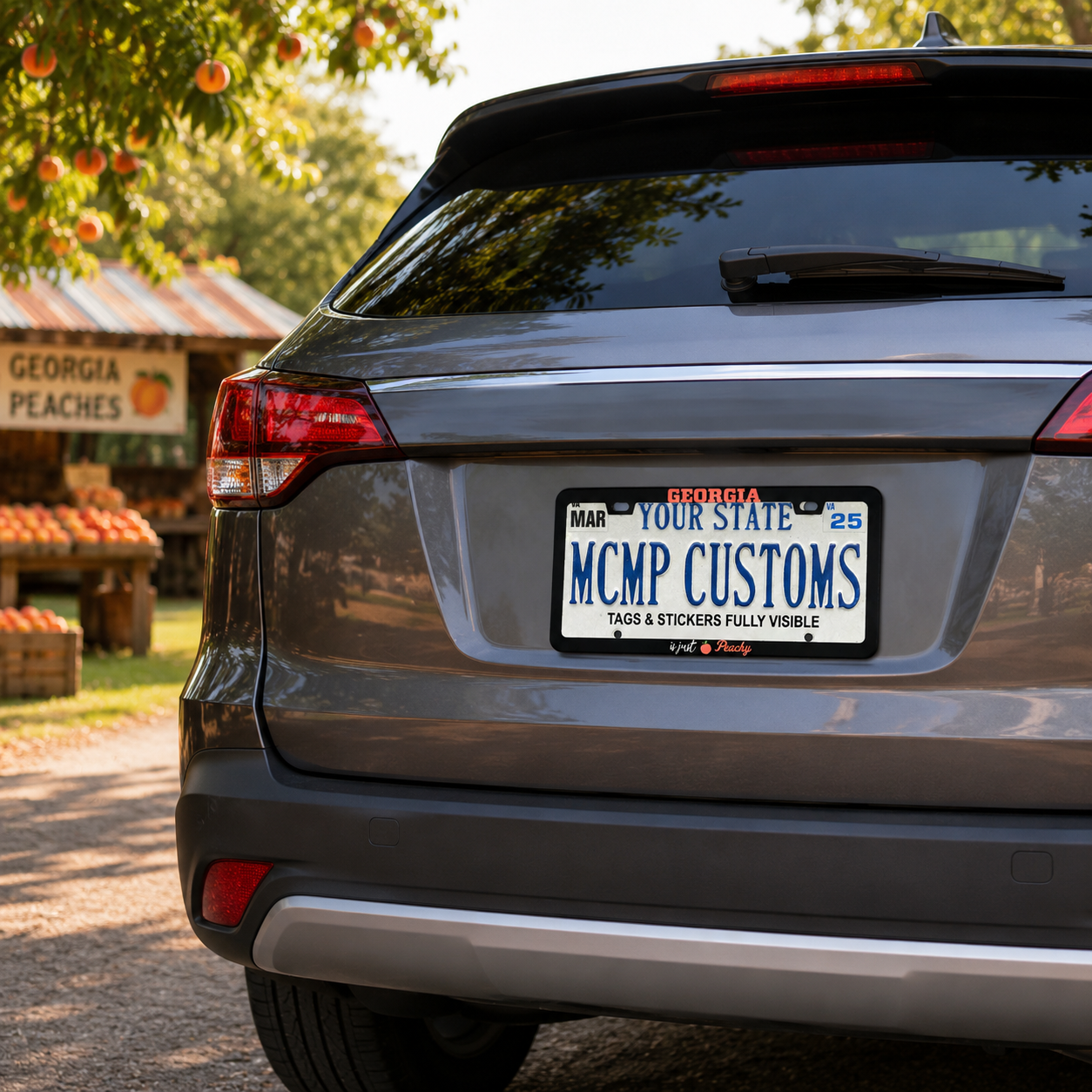 Georgia Is Just Peachy Pride Aluminum License Plate Frame
