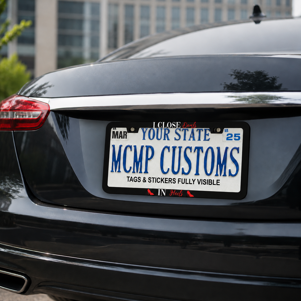 I Close Deals In Heels Realtor Aluminum License Plate Frame