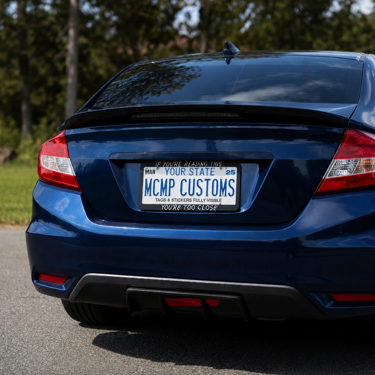 If You Are Reading This You're Too Close Anti-Tailgate Aluminum License Plate Frame