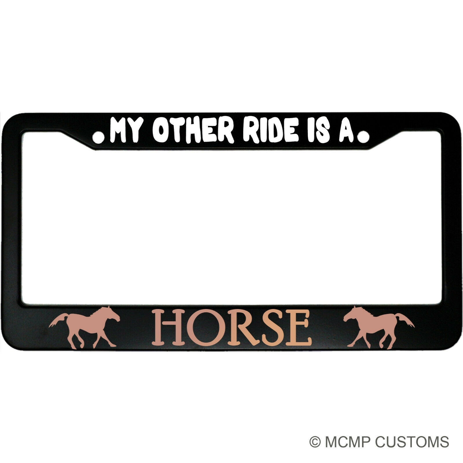 My Other Ride Is a Horse License Plate Frame - Funny Aluminum Car Accessory for Equestrian Lovers