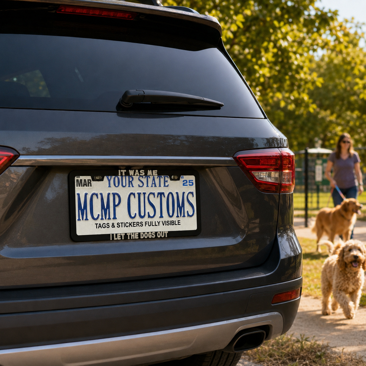 It Was Me I Let The Dogs Out Dog Lover Aluminum License Plate Frame