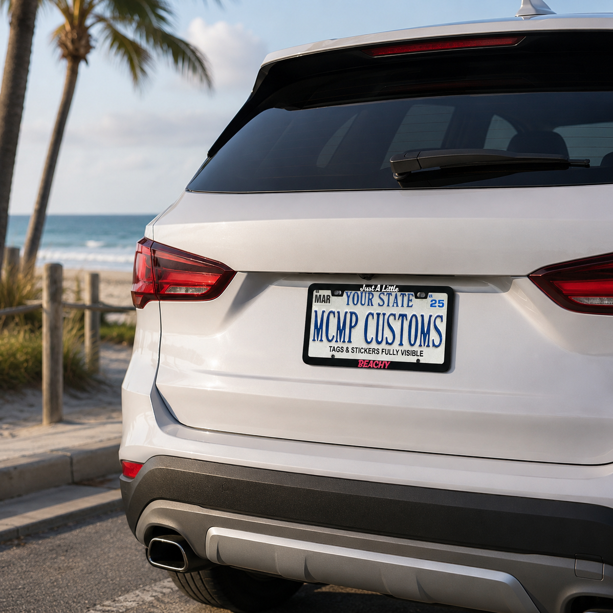 Just A Little Beachy Aluminum License Plate Frame