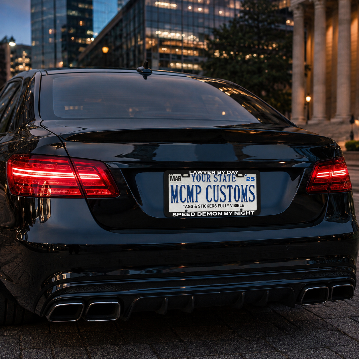 Lawyer By Day Speed Demon By Night Aluminum License Plate Frame