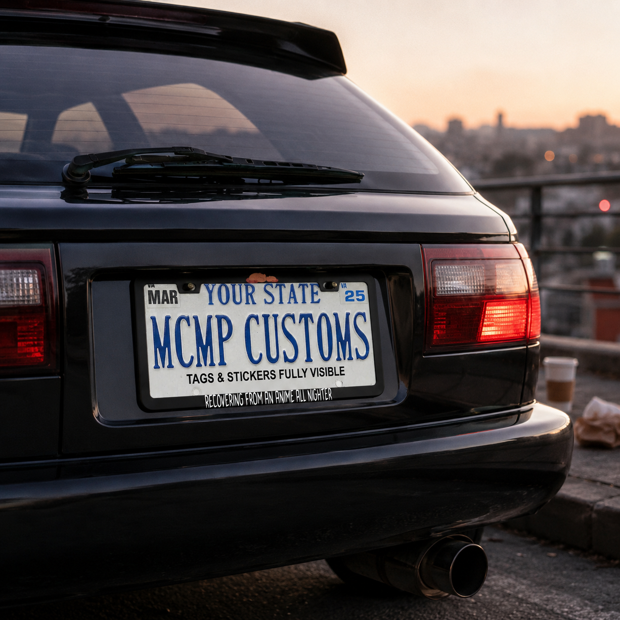 Recovering From An Anime All Nighter license plate frame lifestyle photo