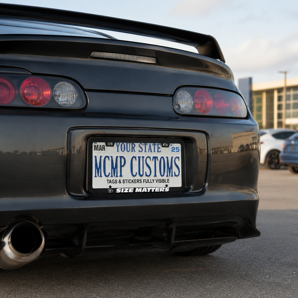 Size Matters license plate frame lifestyle photo