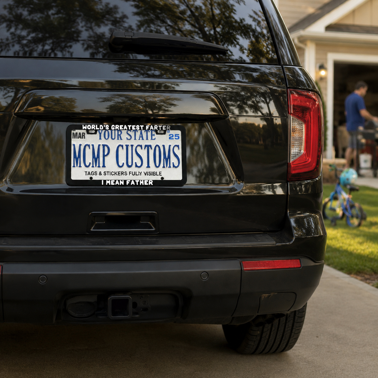 World's Greatest Farter I Mean Father Funny Aluminum License Plate Frame
