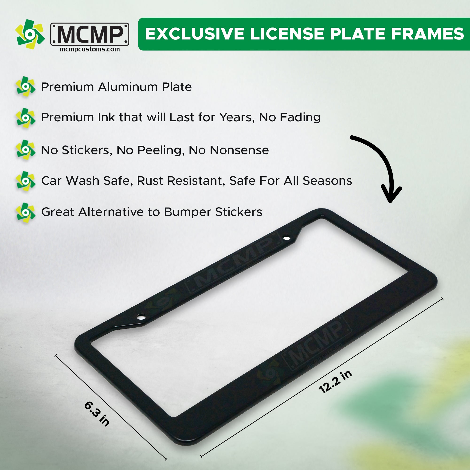 MCMP Football Mom Gear Saying Aluminum Car License Plate Frame Holder